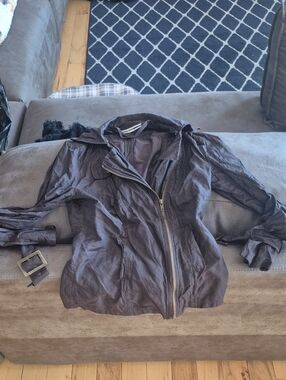 CB casual Women's Dark Brown Lightweight Zip-Front Jacket